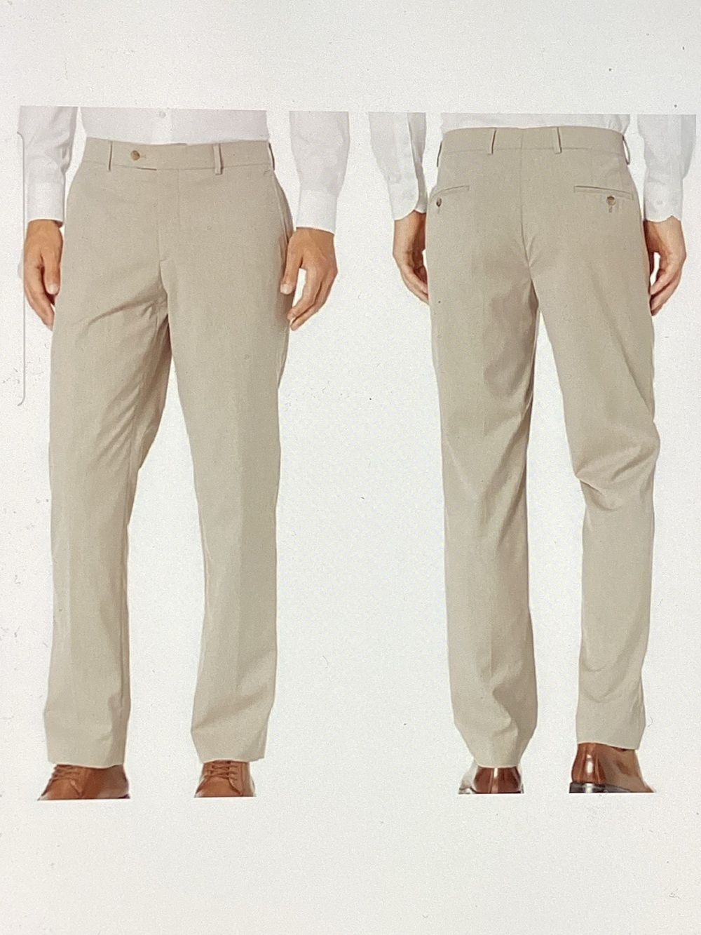 The Savile Row Men's Classic Flat-Front Pants